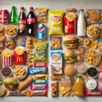 Se muestran diversos tipos de alimentos procesados